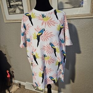 Free Planet Mens Tropical Parrot Sailor Graphic T-Shirt White Large‎